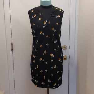 Black floral tunic dress